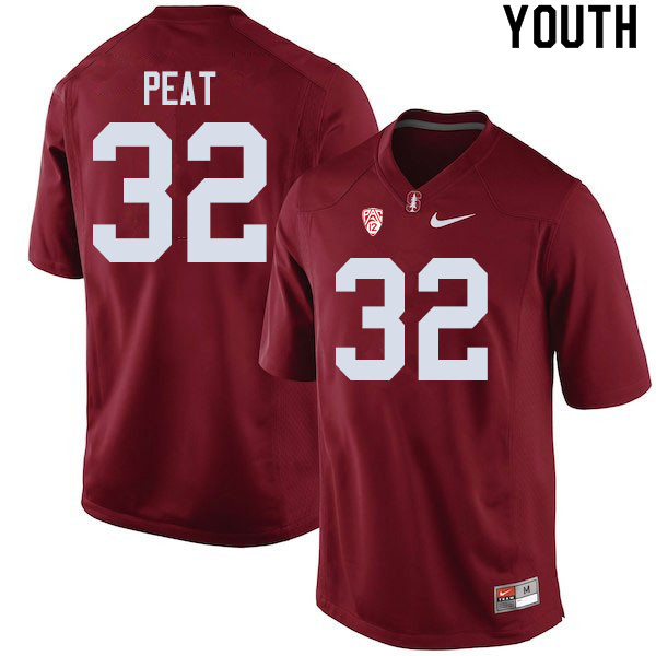 Youth #32 Nathaniel Peat Stanford Cardinal College Football Jerseys Sale-Cardinal